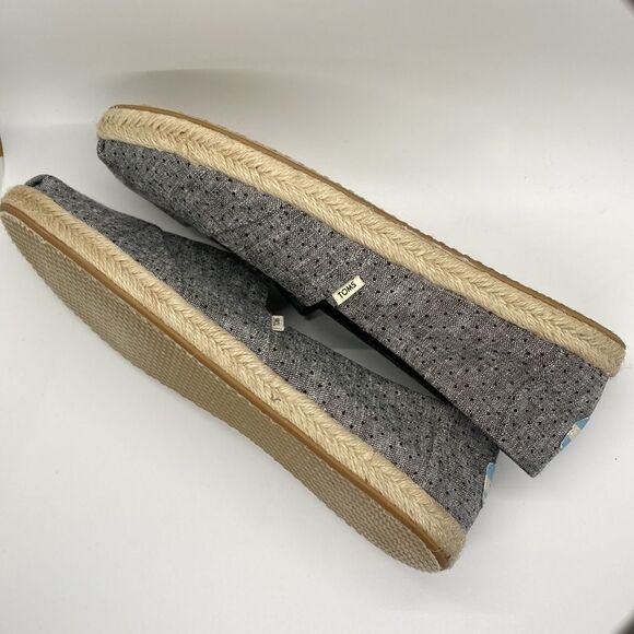 Tom's Classic Espadrille, Gray with Black Dots, size 10 - Picture 8 of 9